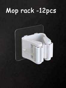 Mop Storage Rack With Hooks, Wall-Mounted Mop Holder, Plastic Scanner Storage Rack, Space-Saving Home Organizer, Keeps Room Tidy, Suitable For Bedroom, Garden, Bathroom, Home And College Dorm, Summer Home Bathroom Decor, Halloween Christmas Decoration Accessories, Room Decor, Home Decor, Cup - Multicolor - View 14