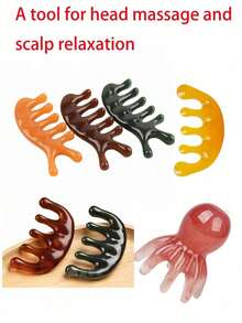 Head Massage Claw Scalp Relaxation Tool, Facial Massage Tool Scalp Gua Sha Head Massage Comb Gua Sha Massage Tool Face Lifting Massage Eye Massage Relaxation Tool, Deep Massage Relaxation Tool Multi-Function Handheld Head Massage Tool, Acupoint Trigger Point Massage, Also Suitable For Full Body Deep Tissue Massage. Made Of Resin Material, Smooth And Rounded. Washable And Reusable. - Multicolor - View 9