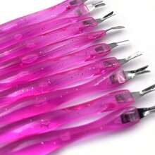 Nail Cuticle Pusher Dead Skin Remover V-Shaped Cuticle Pusher/50pcs - Hot Pink - View 3