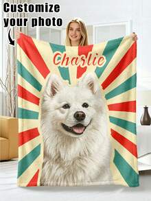 1pc Customized Photo Blanket, Personalized Flannel Blanket With Photo And Text, Office Nap Blanket, Comfortable Blanket, Mother's Day, Father's Day Gift For Parents, Bedding Blanket, Bed Customized Blanket, Customized Text Blanket, Personalized Home Blanket - Multicolor - View 16