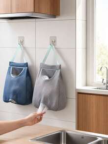 Kitchen Trash Bags, Plastic Bag Storage Rack, Suitable For Kitchen, Behind-The-Door Storage, Kitchen Organization, Kitchen Essentials, Kitchen Accessories, Bathroom Accessories, Household Kitchen Tools, Plastic Bag Dispenser - Multicolor - View 6