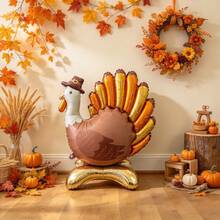 Standing Base Turkey Balloon Thanksgiving Decoration Cartoon Turkey Balloon New Year Holiday Decoration - Multicolor - View 1