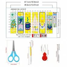 6pcs Christmas Print Cross Stitch Bookmark Set, 11CT 3-Strand Thread Handmade Kit, Includes Tree, Bell, Christmas Stocking Patterns, Optional Tools, Suitable For Beginners, Back To School Gift For Teachers, Classmates, Friends, Home Decor - Multicolor - View 3