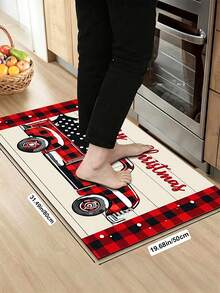 1/2pcs Christmas Kitchen Decor Rug, Winter Kitchen Mat And Pad, Non-Slip Washable Absorbent Kitchen Accessories Decorative Mat, Christmas Holiday Gift! - Multicolor - View 15