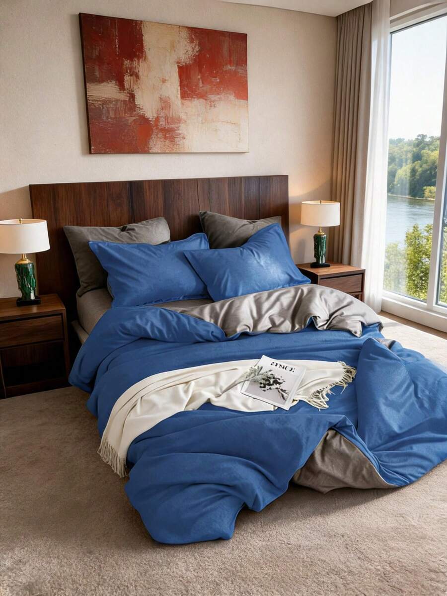 Cozy Duvet Cover Set - Bedroom - Dark Grey - View 1
