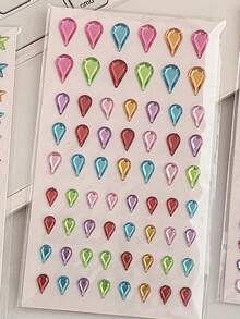 1350Pcs 9 Sheets Bling Diamond Jewel Stickers For Children, Self Adhesive Assorted Shape Rhinestone Stickers, DIY Art Decor Stickers For Kids Craft & Back To School Gift - Multicolor - View 9