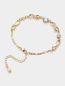 Sorayune Rhinestone Decor Bracelet - Yellow Gold - View 7