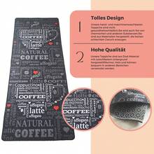 Chilai Home Washable Kitchen Rug, Non Slip Runner Rug, Modern Kitchen Carpet, Soft Runner Rug Kithcen, Made In Türkiye, Kitchen Runner Rug - Black and White - View 3