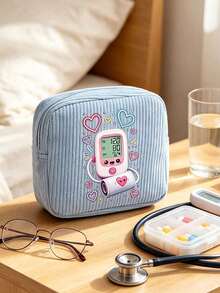 Fun Pattern Ins Style Mini Medical Bag, Sanitary Pads, Bandages, Medicine Storage & Makeup Organizer, Lightweight And Portable For Commute, Travel And Dormitory, Designed For Women Who Value Neatness And Aesthetics, Perfect For Back To School And Birthday Gift, Thoughtful Gift For Yourself Or Friends, Adds Fun And Order To Daily Outings - Multicolor - View 2