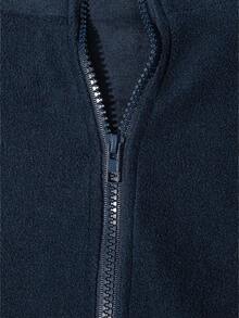 Chaqueta corta de mujer para otoño/invierno con cuello de forro polar, cremallera y cordón, estilo deportivo - Azul Marino - Ver 8
