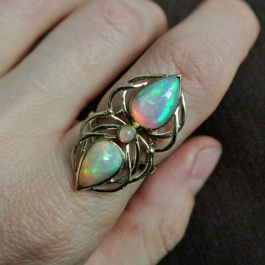 Creative Vintage Bohemian Water Drop Women's Ring, Fashion Jewelry For Holiday Party - Silver - View 1
