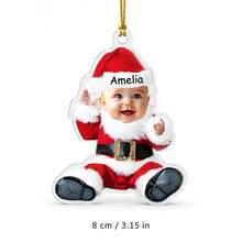 Personalized Baby Photo Christmas Ornament, Custom Name Face Cutout Hanging Decoration, First Christmas Keepsake, Holiday Tree Decor, Custom Picture Gift For Parents And Family, Baby Christmas Memory, Festive Holiday Keepsake, Custom Photo Ornament - Multicolor - View 18