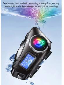 Q58-Max 摩托車安全帽藍牙耳機 500M 對講、BT5.3 雙模組、1000mAh 電池、FM 收音機、支援安裝 TF 卡、LCD 螢幕、音樂分享、IP56 防水、降噪、不含記憶卡，適用於所有安全帽 - Q58-Max - 查看 8