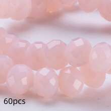 手工珠飾用扁圓玻璃珠 8mm/6mm/4mm (60/80/115顆) 可重複使用散珠 DIY 手作配件，亮面藍綠色 - 水紅玉 - 查看 7