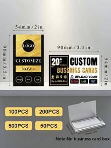 50pcs/100pcs/200pcs/500pcs Cards Single Sided And Double-Sided Printing, Custom Business Cards With Logo Text, Custom Images, Custom Nail And Hair Salon Cards, Office Supplies, Thank You Cards, Small Business, Personalized Gift, With QR Code - Multicolor - View 8