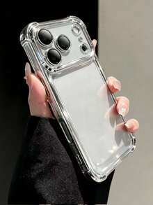 防震矽膠手機殼，適用於 Apple 16/15/14/13/12 Pro Max、S23 Ultra、Note 11，手機保護殼，手機保護套，手機殼，手機，Apple 手機殼，Apple 17/Apple 17 Pro/Apple 17 Pro Max - 銀色 - 查看 3