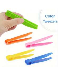 1/5/10pcs Durable Plastic Tweezers, 5 Colors, Suitable For Delicate Operations With Beads, Plants, Insects Tool Set (Random) Easter Gift - A - View 12