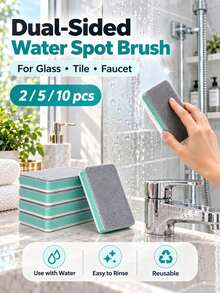 1pc Glass Limescale Removal Cleaning Brush Set, Suitable For Home Bathroom Mirror, Shower Room, Tiles, Powerful Removal Of Limescale, Water Stains And Water Marks, Multi-Functional Window Glass Cleaning Tool - Default - View 7