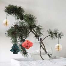 1 Set Christmas Honeycomb Hanging Decorations - Foldable And Reusable Honeycomb Christmas Tree, Ornaments And Lanterns; Suitable For Decorating Christmas Tree, Wreath, Fireplace, Etc. - Multicolor - View 12