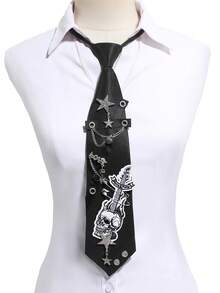 1pc Punk Rock Street Style Skull Women's No-Tie Rhinestone Chain Brooch Decorative Accessory - Multicolor - View 10