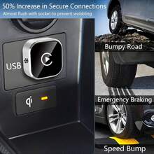 2-In-1 Wireless CarPlay And Android Auto Adapter, Plug And Play Converter, Fast Auto Connection With Low Latency, Compact Design, Compatible With IPhone And Android, With USB/USB-C Interface, Car Audio Upgrade Accessory - Q1A - View 12