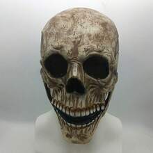 1pc Horror Skull Mask, Realistic Skeleton Mask Headwear, Trick Or Treat Decoration Mask, Movable Jaw Skeleton Mask Costume - Multicolor - View 14