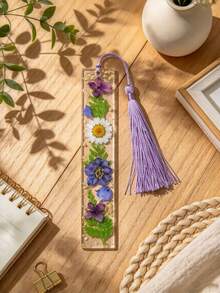 Personalized Pressed Daisy Bookmark, Customized Resin Floral Reader Gift - Multicolor - View 16