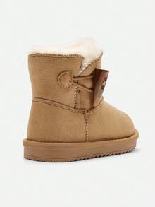 Balabala Kids' Mid-Calf Snow Boots Thick Fleece-Lined Winter Shoes For Boys & Girls - Light Khaki - View 5