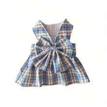 1pc Plaid Dog Dress Harness & Leash Set, Cute Bow Princess Style Pet Dress, Adjustable Breathable Harness, Suitable For Puppies, Small Dogs And Cats, Pet Walking Set - Multicolor - View 11