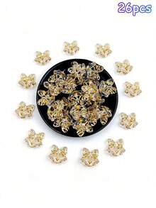 26顆 16*15mm 金箔聖誕鈴鐺形彩色聖誕珠 蝴蝶形 DIY 串珠項鍊手鍊耳環配件 - 聖誕鈴鐺 - 查看 11