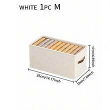 1/2pcs Beige Fabric Collapsible Undergarment Storage Box, Oxfod Cloth Drawer Style Clothes Organizer Box, Household Clothing Shelves Storage For Jeans, Sweaters, Space Saving - Beige - View 9