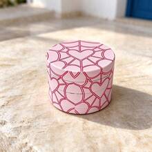 1PC Pink Heart Spider Web Pattern 50MM 4-Layer Grinder, Girly Cartoon Zinc Alloy Grinder, Highly Attractive Portable Metal Herb Grinder, Smoking Accessories - View 5