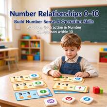 1 buah Kartu Belajar Matematika untuk Anak-Anak, Kartu Flash Aritmatika Angka dengan Hitungan Tangan & Balok Warna-warni, Permainan Operasi Matematika Konkret untuk Anak Prasekolah, Mainan Edukasi Awal Menghitung & Penambahan Pengurangan - MultiWarna - View 5