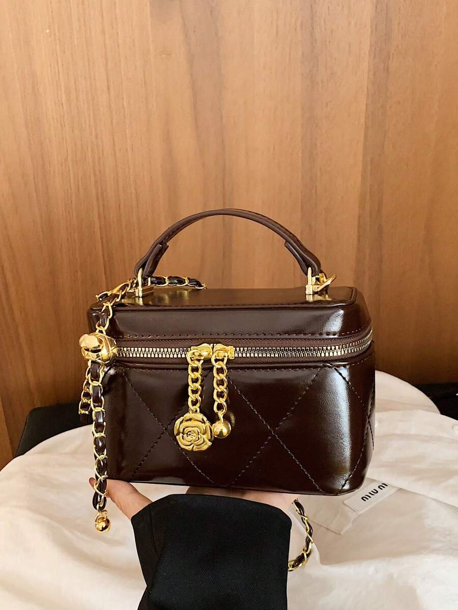 Mini Fashion Women's New Box-Shaped Bag With Chain Strap, Shoulder And Crossbody Bag