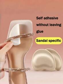 QKC 2 Pairs Women's Invisible Anti-Slip Cushion Pads, Soft Self-Adhesive Front Foot Pads For High Heels And Sandals - Beige - View 6
