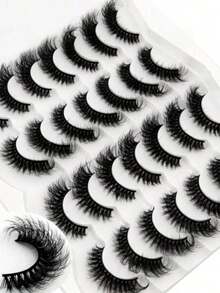 Curled Voluminous Eyelash Extensions, Cross Eyelashes, Natural Fluffy Eyelashes, Faux Mink Eyelashes, DD Curl Natural Long False Eyelashes Extension, Handmade Curled 3D Eyelashes Makeup Faux Eyelashes, Mixed Style False Eyelashes, Reusable Practice Eyelashes, Reusable - Black - View 2