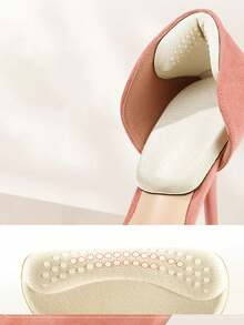 1/2 Pair Heel Pads, Suitable For Loose Shoes, Large Heel Pads, Unisex, Padded To Improve Shoe Fit And Comfort - Apricot - View 5