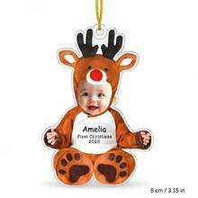 Personalized Baby Photo Christmas Ornament, Custom Name Face Cutout Hanging Decoration, First Christmas Keepsake, Holiday Tree Decor, Custom Picture Gift For Parents And Family, Baby Christmas Memory, Festive Holiday Keepsake, Custom Photo Ornament - Multicolor - View 10