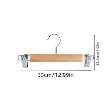 1/5pcs Wooden Pants Hanger Clips For Skirts, Home Wardrobe No-Mark, Hotel Clothing Store Hanger Pants Rack Wooden Clips, Wooden Clothes Rack Pants Hanger Solid Wood Hanger, Solid Wood No-Mark Movable Clip Pants Rack, Adult Pants Clips Skirt Rack Skirt Clips Clothing Store Storage Organizer Clips - View 11