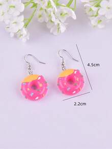 1 Pair Fashionable Classic Donut Dangle Earrings, Party Jewelry Accessories For Women - Donut - View 3