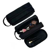 Large Capacity Divided Makeup Bag, Soft Fabric Zipper Cosmetic Organizer With Handle, Portable Travel Toiletry Bag For Women Daily Use - Multicolor - View 12
