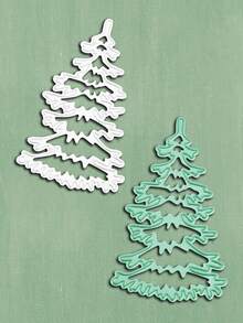 Set Of 4 Christmas Metal Cutting Dies Decorative Embossing Die-Cut For Christmas Trees Snowflake Elk Photo Album Card Making, DIY Handmade Scrapbook Crafts Stencil Supplies - As Shown In the Picture - View 5