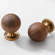 1pc French Brass Pendant Cabinet Handle - Teardrop Knob Vanity Drawer Pull With Copper Base, Vintage Hardware Pendant Handle Suitable For Kitchen Wall Cabinet - Multicolor - View 11