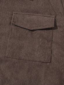 Men's Autumn/Winter Vintage Fashion Versatile Jacket, Turn-Down Collar Casual Daily Commute Outerwear - Coffee Brown - View 6