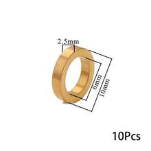 10Pcs Stainless Steel Gold Plated Smooth Closed Link Rings, Large Hole Hollow Circle Connector, DIY Bracelet Necklace Jewelry Making Accessories - Connecting Ring - View 12