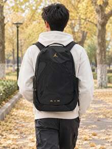 Nike Unisex Lightweight Outdoor Backpack For Daily Casual, Student, Commute, Laptop Backpack JD2643016AD-001 - Black/Gold - View 3