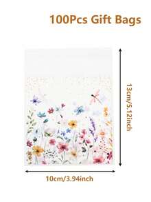 100pcs Spring Floral Pattern Square Self-Sealing Gift Bags, Floral Design Cookie Snack Packaging Bags, Storage Bags, Multi-Purpose Spring Party Favor Bags, Birthday Party Small Gift Bags, Family Gathering Gift Packaging Bags, Baby Shower Party Decor, Wedding Gift Packaging Bags, Adult Party Decor, Home Decor, Bridal Shower Decor, Spring Decor, Spring Gifts, Party Favors, Graduation Decor - Polka Dot Flowers - View 13