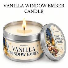 EVODUCK 1pc Candle Scented Candles, Vanilla Window Ember Vanilla Amber Cashmere Silver Tin Candle 3oz With Gift Box And Story Card, Warm Creamy Scent Table Decor For Mantel Entryway Shelf, Holiday Housewarming Hostess Gift Home Decor - Holiday Candle - View 14