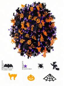 100/300/600/1200pcs Halloween Confetti, Spider Pumpkin Ghost Witch Shapes, Halloween Candy Party Table Scatter Confetti, Gift Decoration - Witch Star Paper Scraps - View 6