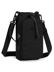 Minimalist Drawstring Phone Crossbody Bag, Lightweight Oxford Cloth Mini Shoulder Bag For Men And Women, Outdoor Travel Portable Storage Small Sling Bag - Multicolor - View 2